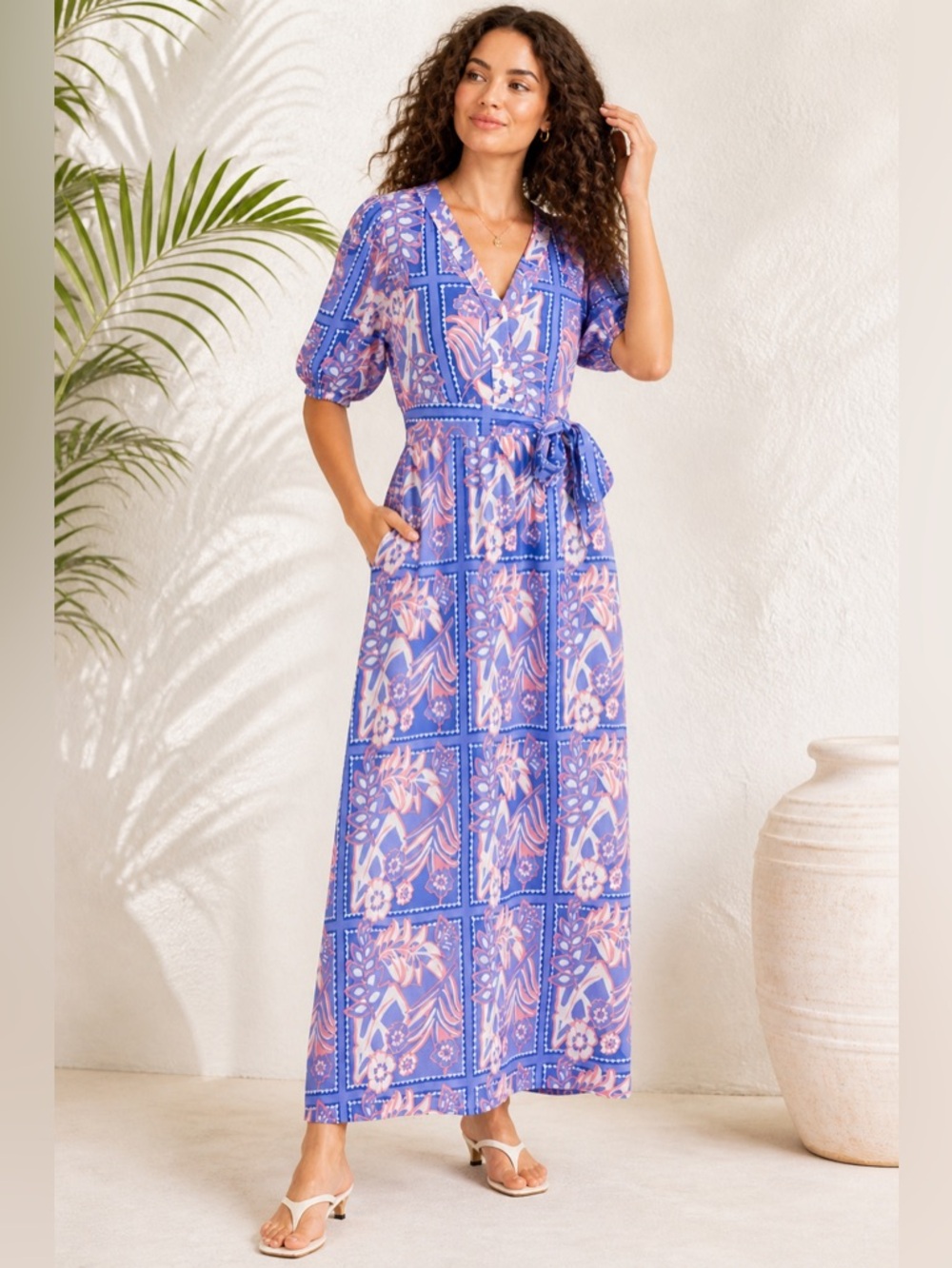 Celina Moon Maxi Dress Small Boho Belted Tuckernuck NWT